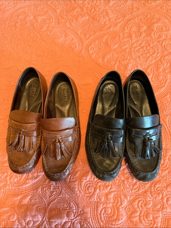Born Shoes - Born Two-Pair Tassel Loafers in Brown and Black